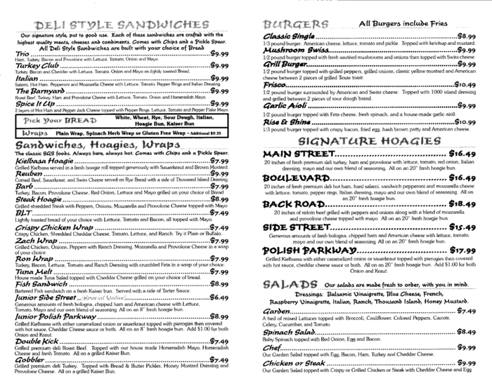 Menu Thesaxonburggeneralstore